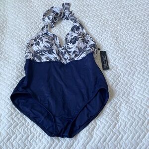 Dreamsuit Navy and White Floral Swimsuit